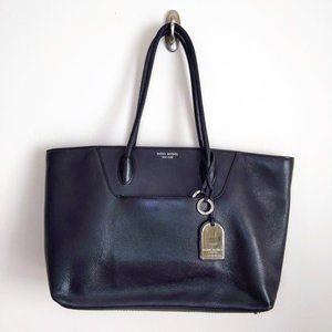 Henri Bendel 712 5th Avenue Black Leather Tote